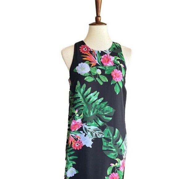 Women's Vince Camuto Havana Tropical Maxi Dress Size XS Black - Picture 7 of 16